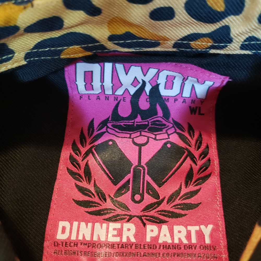 NWT DIXXON Women's Large Dinner Party Flannel Leopard Print Trim Pearl Snap - Picture 4 of 12